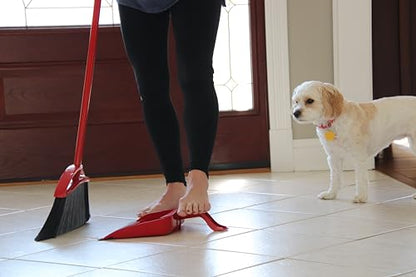 O-Cedar Pet Pro Broom with Step-On Dustpan | Removes Over 99% of Dust & Dirt in One Sweep | Removes 3X More Pet Hair | Quiet Cleaning Tool for Cat and Dog Owners - size: PowerCorner Pet Pro Broom