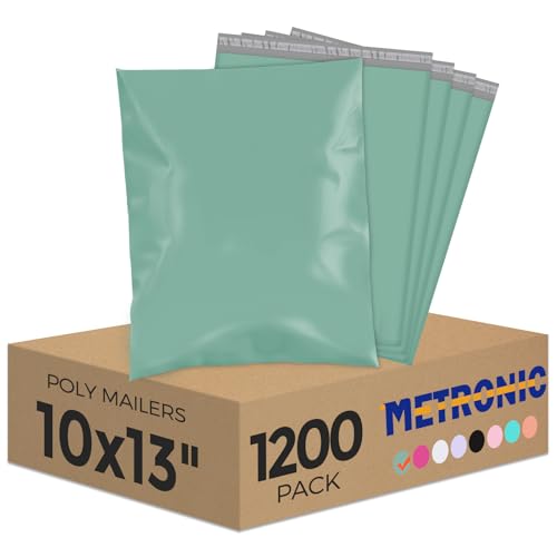 Metronic Poly Mailers 10x13 1200PC Shipping Bags Bulk for Small Business - color: Grayed Jade Green, size: 10X13 1200PC
