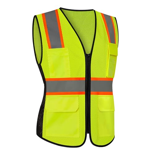 Safety Vest for Women, High Visibility Reflective Vest, Yellow, M - color: 1pc Yellow, size: Medium