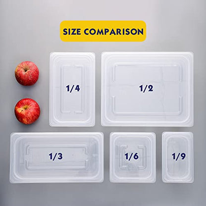 BIEAMA 6 Pack 1/3 Size 4" Deep Food Pans with Lids, Translucent - color: 1/3 Size, size: 4" Deep
