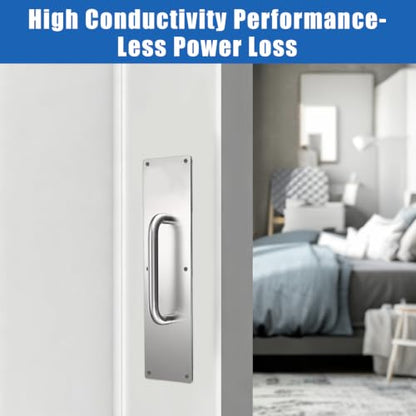 Stainess Steel Door Push Plate, Heavy Duty Door Handle Push Pull Plate, Silver Door Handle Plate for Home/Office/Warehouse/Public (M 2 Pack) - size: M 2 Pack