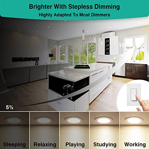 HiBay 6in 8-Pack Canless LED Recessed Lighting, 1800lm 4000K, Dimmable - color: 4000K, size: 8 Pack
