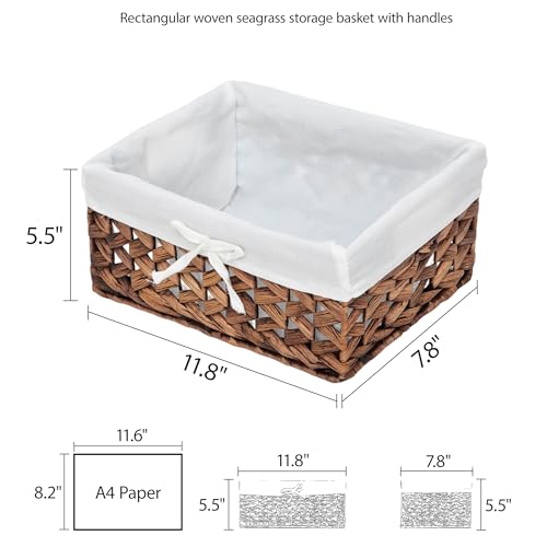 Water Hyacinth Storage Basket Small with Metal Frame & Removable Liner - size: Small