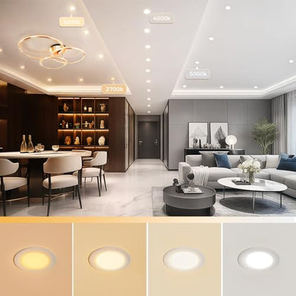 3 Inch LED Recessed Lighting, Dimmable Downlight 5W (40W Halogen Equivalent), CRI 80, 3000K Warm White, Ceiling Light with LED Driver (10 Pack) - color: 3000k (Warm White), size: White-3Inch-10Pack