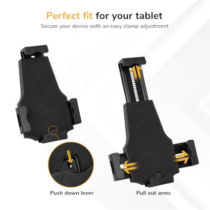 Mount-It! Universal Tablet POS Stand with Key Lock, Bolt-Down Base, Silver - size: Counter - Wide Base