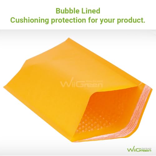 #0 25 PCS 7x9 Inch Kraft Paper Bubble Mailers Padded Envelopes Bags with Peel and Seal for Gift, Packing and Shipping, Keep Safe and Protected, Wholesale Price (Usable Size: 6x9 Inch) - color: Kraft