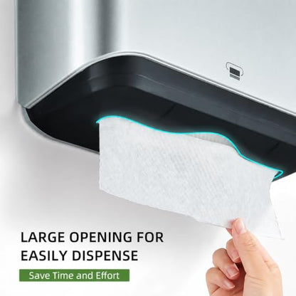 Multifold Wall Mount Paper Towel Dispenser for Bathroom,No-Drill,Gray - color: Sliver-5859, size: 210 Sheet