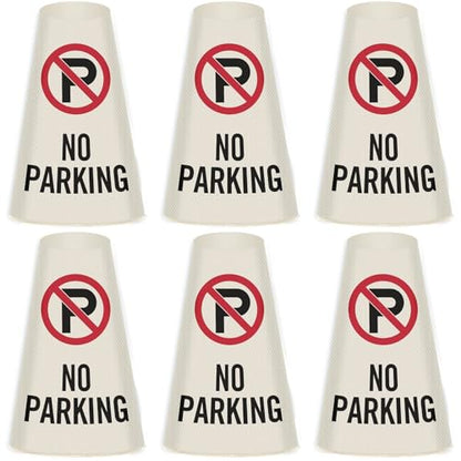 SmartSign 6-Pack "No Parking" Reflective Cone Message Sleeve Collar with Symbol, 360-Degree Visibility, Non-Adhesive Vinyl Signs for Traffic Safety Cones, 3-Side Print [Cone Not Included] - color: No Parking, size: Pack of 6