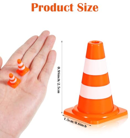 50Pcs Mini Traffic Cones, Mini Construction Cones for Model Scene Layout, Educational Play and Traffic Simulation