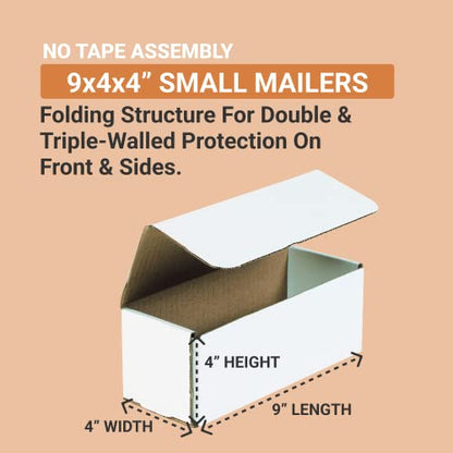 BOX USA Shipping Boxes Small 9"L x 4"W x 4"H 50-Pack - Corrugated Cardboard Box for Shipping, Mailing, Packing, Packaging and Storage - size: 9x4x4