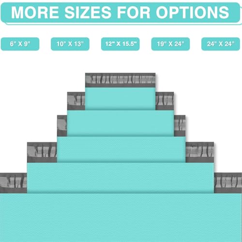 Fuxury Poly Mailers 24x24" 50 Pcs,Large Shipping Bags Embossed Dots Teal - size: 24x24" 50pcs