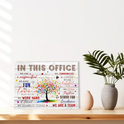 YEOION In This Office We Are Team Wall Art,Canvas Framed - color: Teamwork Quote