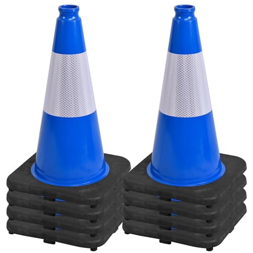 OrangeStar 18" Traffic Cones 8-Pack Blue Safety Cones - color: Blue, size: 18in