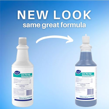 CREW Diversey 100925283 Neutral Non-Acid Bowl & Bathroom Disinfectant, 32 oz Squeeze Bottle, 12/CT - size: 32 Fl Oz (Pack of 12)