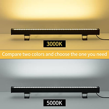 JSN&PC LED Wall Washer Light 36W IP65 Waterproof Black Housing Outdoor Light for Advertising Boards, Billboard,Building Commercial Lighting (White 5000-5500K) - color: White(5000K)