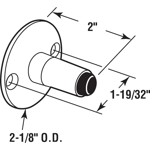 Prime-Line 656-9492 Door Stop, 2 In. Projection, Cast Stainless Steel, Satin Finish (Single Pack)