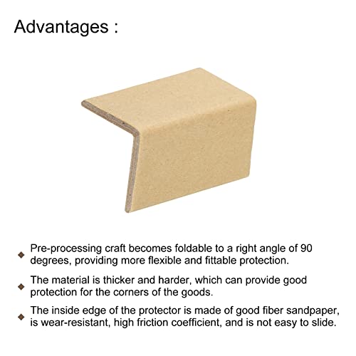 PATIKIL Adjustable Cardboard Corner Protector Package Frame Protectors L Shaped 80x50mm Thick 5mm for Art, Packing, Shipping, Pack of 50 - size: 80x50mm