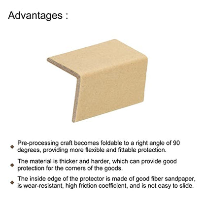 PATIKIL Adjustable Cardboard Corner Protector Package Frame Protectors L Shaped 80x50mm Thick 5mm for Art, Packing, Shipping, Pack of 50 - size: 80x50mm
