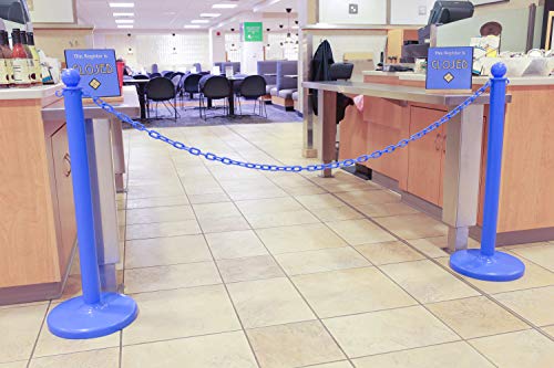 Mr. Chain Plastic Barrier Chain, Blue, 3/4 in Link, 50 ft Length (00006-50) - color: BLUE, size: 3/4 IN