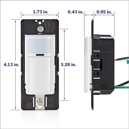 Leviton Motion Sensor Light Switch, Motion Activated, Auto-On/Auto-Off or Manual-On, 2A, No Neutral Wire Required, Single Pole, DOS02-LW, White - color: White