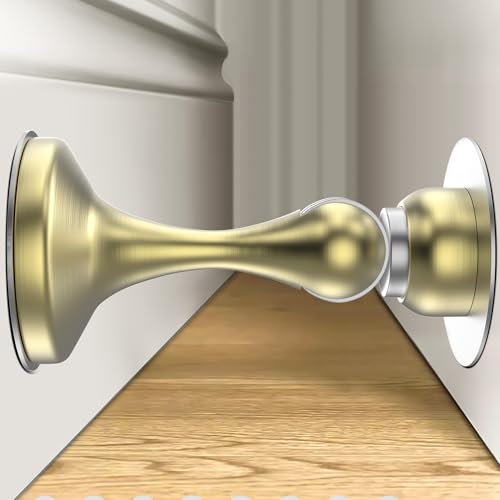 Crosize Magnetic Door Stoppers 2 Pack, Stainless Steel Door Stops, Gold - color: Gold, size: 2 Pack