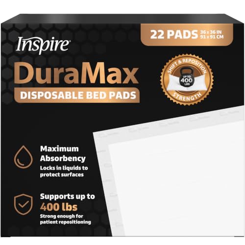 Inspire Extra Large Super Absorbent Disposable Bed Pads for Incontinence Ultra Thick and Absorbent Bed Pads Disposable Adult | Puppy Pads | Pee Pads for Adults (Duramax 36" x 36") - size: Duramax 36" x 36"