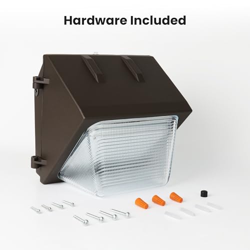 Feit Electric Commercial LED Wall Pack Security Light, 4000 Lumens, Dusk-to-Dawn Photocell Sensor, Shatter-Resistant Lens, Hardwired Outdoor Flood Light, 50,000-Hour Lifetime, S8.8CWPK/840/BZ - size: 1 Count (Pack of 1)