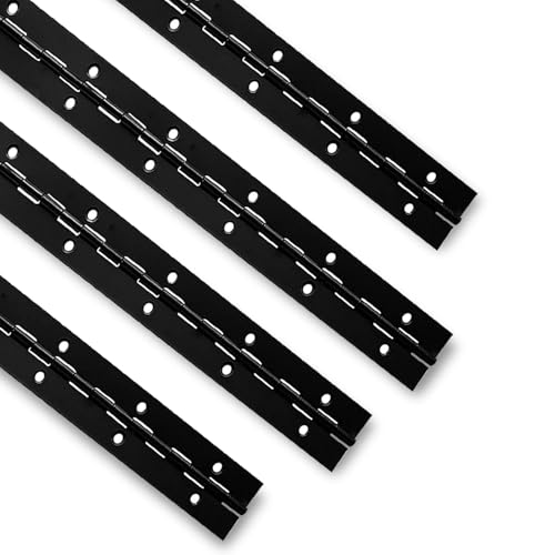 12" Piano Hinges, 4PCS 304 Stainless Steel Continuous Hinges, Black - size: 12inch