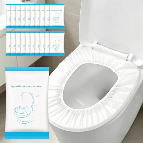 100 Pack Disposable Toilet Seat Cover Waterproof Non-Woven Fabric, Disposable Toilet Seat Covers for Travel, Disposable Seat Covers for Hotel Hospital Public Restroom, Individual Package