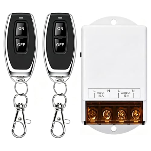 Wireless Remote Switch,110V/120V/240V /30A Relay Wireless RF Switch for Household Appliances, Pump,Lights Ceiling and Electrical Equipment with 328ft Long Range…… - color: white