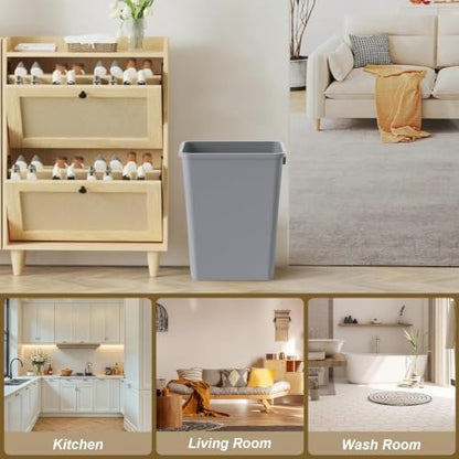ROOMTEC 35QT Kitchen Trash Can,Lightweight and Sturdy Slim Trash Can,1 Pack - color: Grey, style: 1PCS