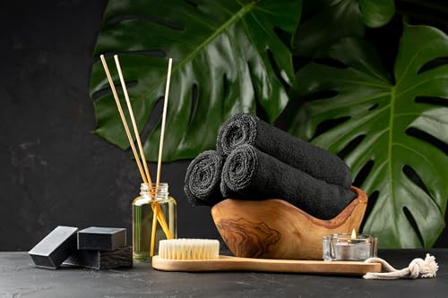 Salon Towels – Pack of 24 (16"x27") 100% Cotton Ring Spun (Not Bleach Proof) Ultra Soft, Highly Absorbent Hand Towels – Bulk for Spa, Gym & Salon (Grey) - color: Grey