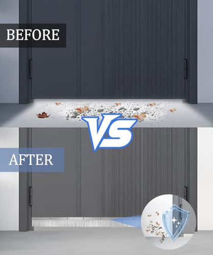 12-Set Door Brush Sweep – 2.80" x 39.3" CEPIA Garage Door Seal –White Roll Up & Exterior Door Sweep for Bottom Gap Protection (472 in / 12000 mm)