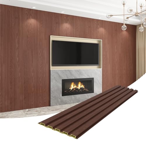 Slat Wall Panel 8-Pack, 108’’x6.3’’, Walnut - size: 108’’x6.3’’-Walnut