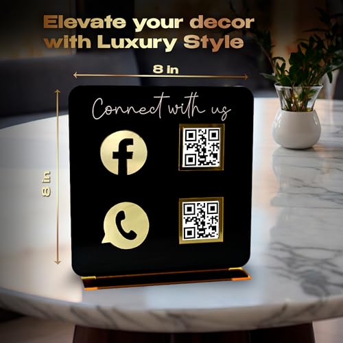 Skywin QR Code Sign for Business, Cash App QR Code Sign Stand - Black - color: Black