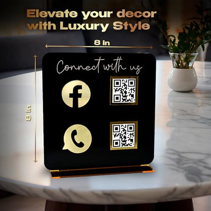 Skywin QR Code Sign for Business, Cash App QR Code Sign Stand - Black - color: Black