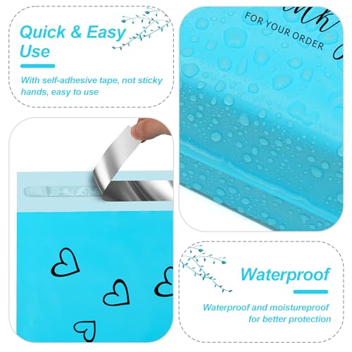 JinRuiKJ Thank You Poly Mailers 6x9 Inch, 100 PCS, Blue - color: Blue, size: 6*9inch 100pcs