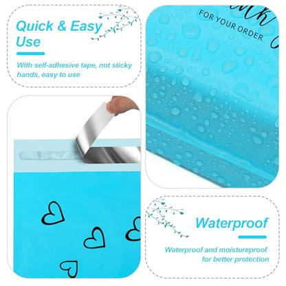 JinRuiKJ Thank You Poly Mailers 6x9 Inch, 100 PCS, Blue - color: Blue, size: 6*9inch 100pcs