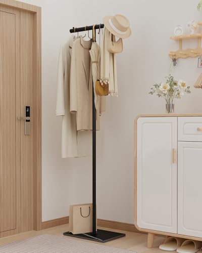 OUTBROS Coat Rack Freestanding, 68.9" High Small Clothes Rack, Black - color: Black