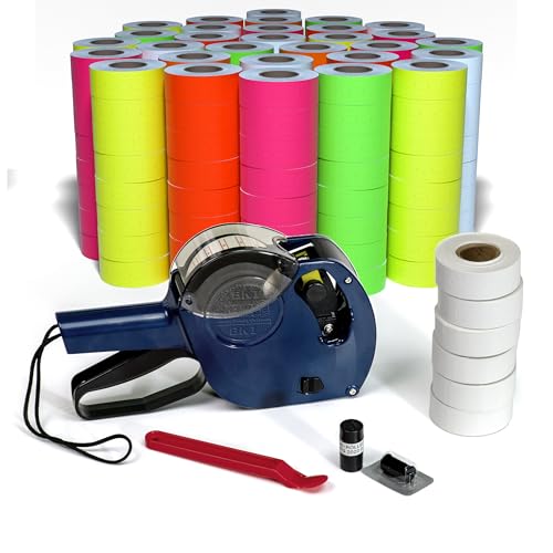 Kenco BK 1 Line Price Gun Kit - Includes 6,000 Labels, 2 Ink Rollers, Label Scraper - 8 Digit Labeler for Pricing, Dating, and Coding (BK-1 KIT 240,000 Labels) - size: BK-1 KIT 240,000 LABELS