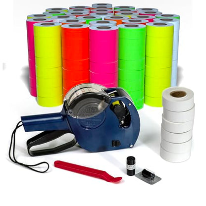 Kenco BK 1 Line Price Gun Kit - Includes 6,000 Labels, 2 Ink Rollers, Label Scraper - 8 Digit Labeler for Pricing, Dating, and Coding (BK-1 KIT 240,000 Labels) - size: BK-1 KIT 240,000 LABELS