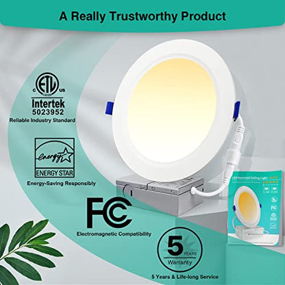 HiBay 6in 12-Pack Canless LED Recessed Lighting, 1800lm 4000K, Dimmable - color: 4000K, size: 12 Pack