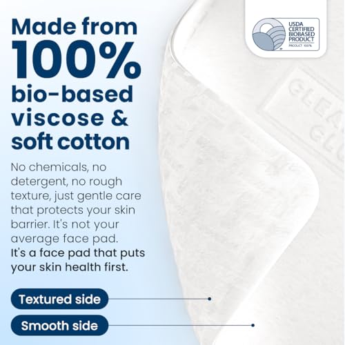 Clean Skin Club Original Clean Towels XL & Clean² Face Pads Bundle, 50 Ct Disposable Face Towels + 60 Ct Dual-Sided Cotton Pads, USDA Biobased Makeup Remover & Skincare Set, Eczema Assn Accepted