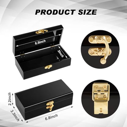Beeveer 2 Pcs Acrylic Lockable Cash Box Cash Organizer Money Holder Single Row Currency Organizer Money Container for Cash Storage Saving Collector (Black)