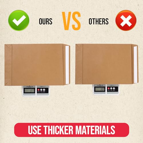 9.4" x 13.2" Expandable Envelopes Large Kraft Envelopes - color: Kraft, size: 10