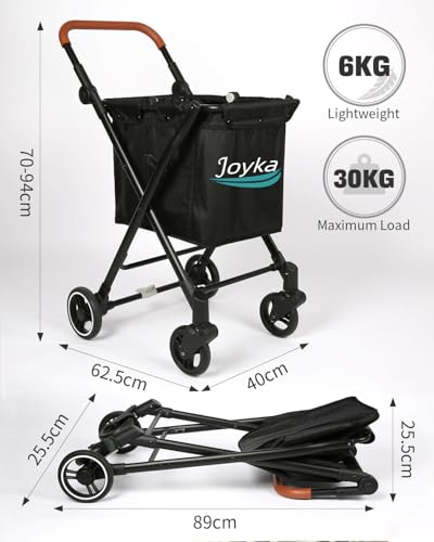 Foldable Cart 55 Liters Utility Cart ，Shopping Trolleys ，Height Adjustable Slider for Office Shopping ， Groceries， Laundry - size: 55 Liters
