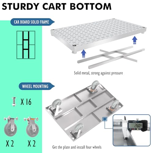 4-in-1 Platform Truck Cart with Cage 2600lbs Capacity (41“L x 24" W) - style: 41"x24" with Low Fence