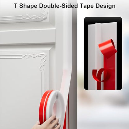 Elvone T-Shaped Weather Stripping Seal, White Silicone, 1.37 in x 20 ft - color: White, size: 20FTX1.37IN