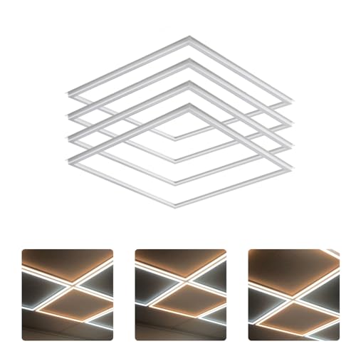 LED Energy Plus 2x2 FT Edge-Lit Frame LED Panel Lights,5CCT Selectable 3000K-6500K, 2600/3900/5200LM,20W/30W/40W Switch, Grid Drop Ceiling Lights,0-10V Dimmable,Damp Rated,100-277V,ETL Listed (4 Pack) - size: 2 x 2 - 4 Pack