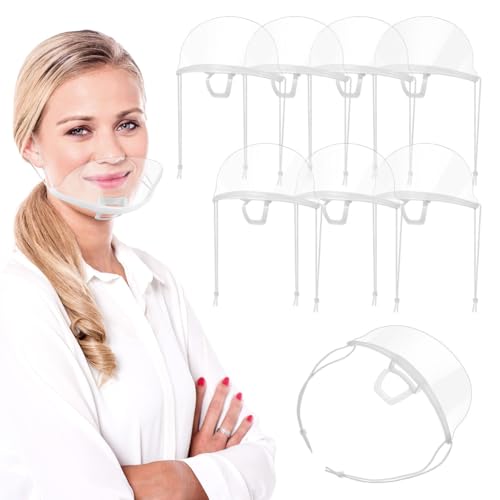 OSALADI 8pcs Chef Food Service Reusable Anti- for Restaurants Washable Face Masks Bulk Pack